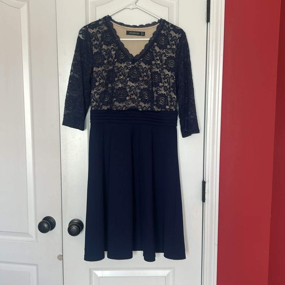 Navy Lace Dress by Ronni Nicole Women’s 8